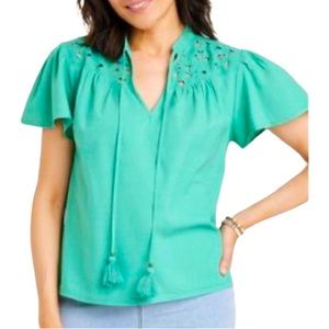 Knox Rose Mint Green Blouse, Medium
